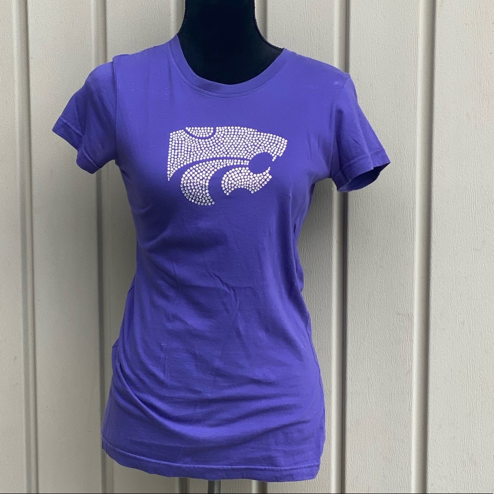 Kansas State KSU Wildcats Bling Logo T